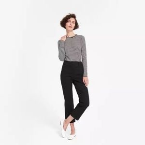 Everlane straight leg crop pant, black, 00